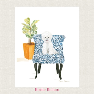 BICHON FRISE  Art Print | Bichon Gift, Dog office gift, Dog Lover Gift, Dog Art for Bichon lovers