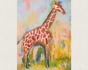 Impression d'art girafe pour chambre de bébé, décoration de chambre d'enfants