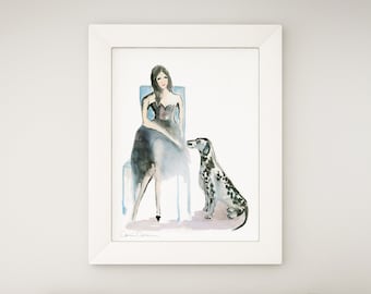 DALMATIAN DOG ART Print, Watercolor Dalmatian dog art from Original Painting