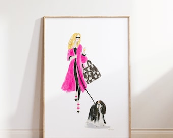 Cavalier King Charles-spaniël Art Print | Mode-illustratie