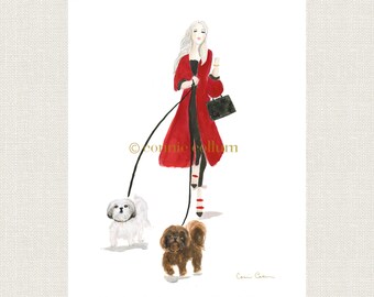 Custom Watercolor Dog Art Print, Personalized Pet Portrait