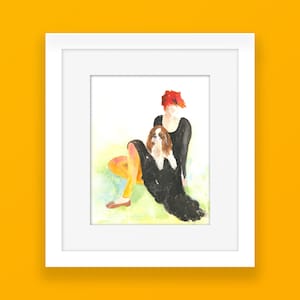 CAVALIER KING CHARLES  Spaniel Art Print, Blenheim, Art Print  for cavalier dog mom or cavalier lovers