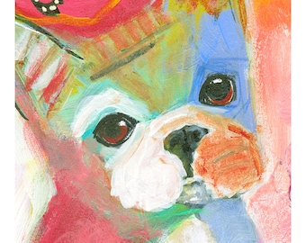PUPPY DOG ART Print, Abstract, Contemporary, Colorful Wall Art Home Decor for Veterinarians Office, Nursery, Kids Room