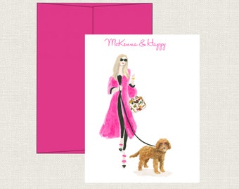Custom Pet Portrait Stationery, Personalized Folded Note Cards