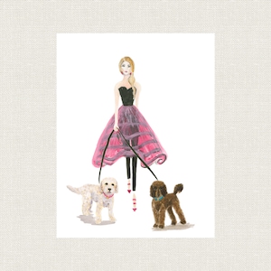 CUSTOMIZE WITH YOUR Dogs,  Art  Print | Dog Gift, Dog Mom, Dog Lover Gift, Dog Art, Watercolor Goldendoodle Labradoodle Dog Art