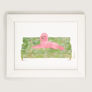 Pudel Hund Kunstdruck, rosa Pudel Wandkunst, Pudel Druck, Pudel Hund Kunst, Aquarell Pudel Druck, Standard Pudel Kunst, Pudel Wand Kunst Geschenk