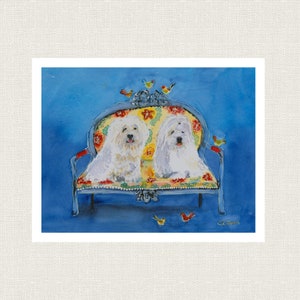 COTON DE TULEAR Dog Art Print From Original Watercolor Painting