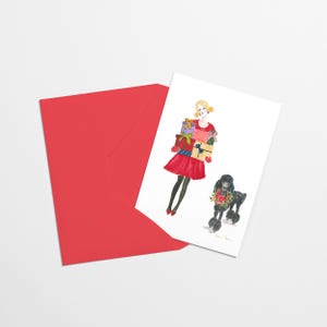 AANGEPASTE STATIONERY GEVOUWEN kerstkaarten Op maat gemaakt met je huisdier(en), voeg je huisdier(en toe), 5 x 7 briefpapier voor honden/katten/liefhebbers