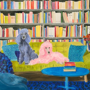 Poodle Dog Art Print Pink and Lavender Poodle Wall Art Poodle Print Poodle Dog Art Watercolor Poodle Print Standard Poodle Art Poodles