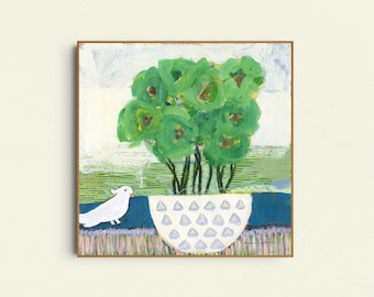 Stampa artistica astratta, stravagante e contemporanea, arte moderna e colorata, stampa astratta per la cameretta dei bambini, dipinto murale colorato per ufficio,