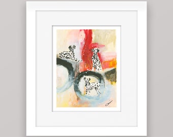 DALMATIAN DOG ART,  Whimsical Watercolor Print for Dog Lovers