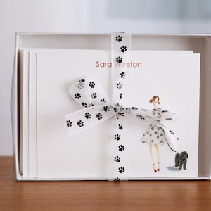CUSTOM FLAT NOTE Karten für Hundeliebhaber, Personalisieren Sie mit Ihrem Namen und ändern Sie den Hund zu Ihrem Hund