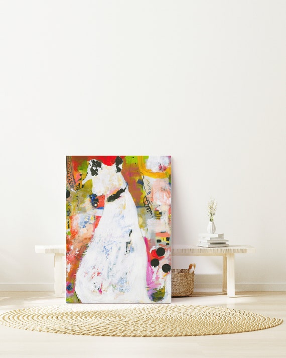 COLORFUL DOG ART Print, Modern, Abstract Contemporary Pet Wall Art