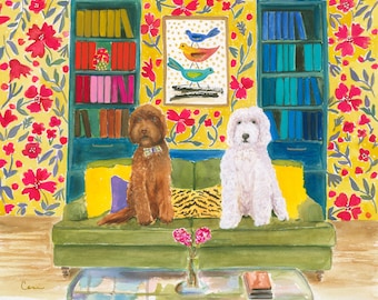 Goldendoodle Labradoodle-kunstafdruk | Grappig hondenliefhebbercadeau