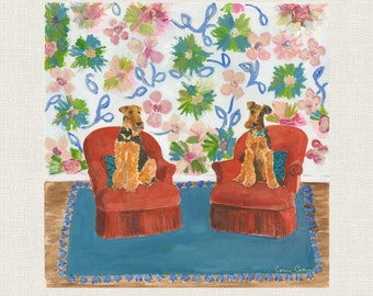 Airedale Terrier-kunstafdruk voor hondenliefhebbers