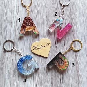 Llavero de resina con letras, inicial de nombre, colgante para mochila, accesorio para bolso, alfabeto, regalo personalizado, joyería de resina