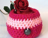 Bathroom organization, Home decor, storage basket, kitchen basket, Bathroom storage, original gift basket, Handmade baskets, pink basket
