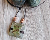 Woman Necklace, adjustable necklace cord, resin necklace, Sliding knot necklace, women's accessories, gift idea for women, necklace pendant