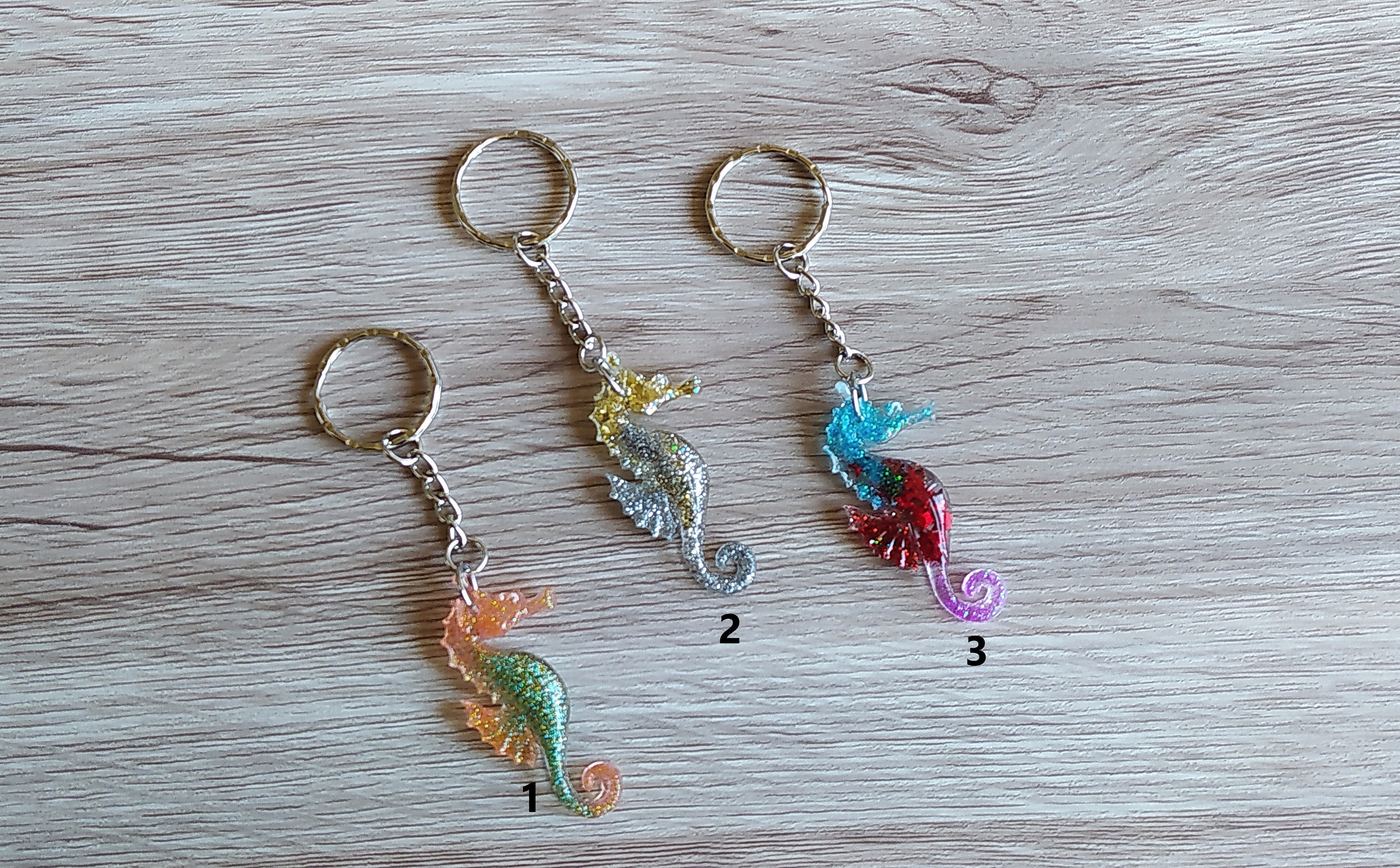 Seahorse Keychain, Colored Key Rings, Seahorse Keyring, Resin Jewelry ...