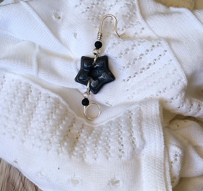 Shawl pin gift ideas for her sweater pin handmade gifts Scarf pin Resin jewelry Star pin copper pin star brooch grey shawl pin