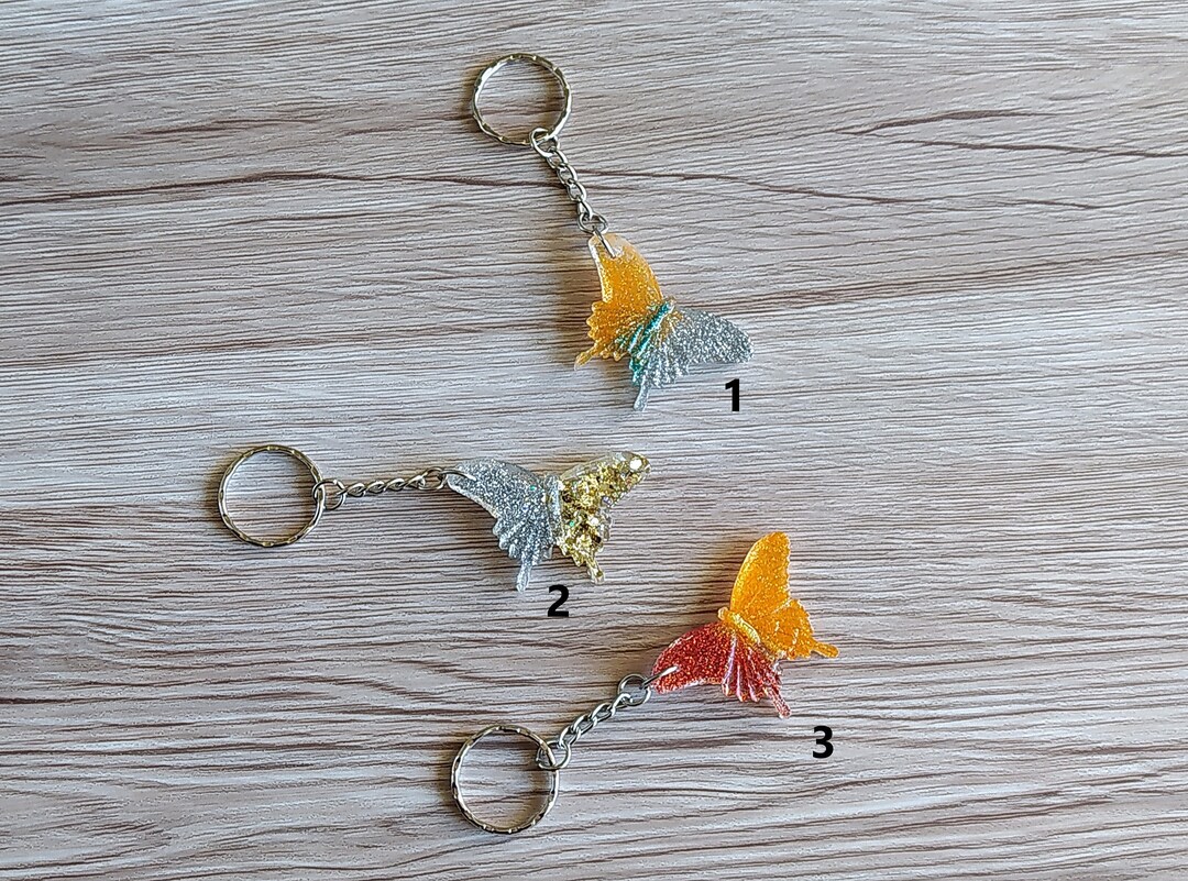 Butterfly Key Rings Butterfly Keychain, Spring Key Rings, Butterfly Keyring, Resin Jewelry ...