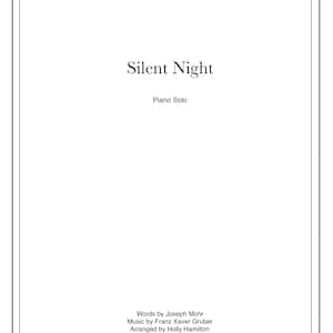 Silent Night - Piano Solo Advanced Sheet Music