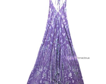 Astringent Tie-Dye Maxi Length Deformed Flare Camisole Dress Black / Rayon Boho Bohemian Hippie Hippy Astringent Tie-Dye Maxi Length Deformed Flare Camisole Dress Black / Rayon Boho Bohemian Hippie Hippy