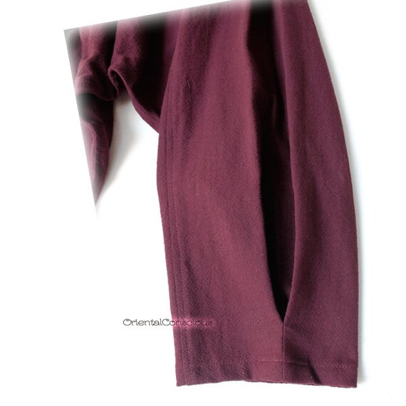 Stone Washed Unusual Sarueru Pants Brown Cotton100/% Boho Peasant Asian Unisex