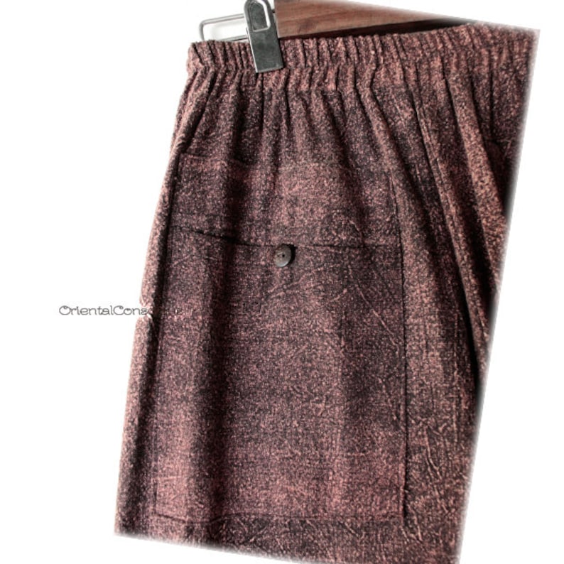 Stone Washed Unusual Sarueru Pants Brown Cotton100/% Boho Peasant Asian Unisex