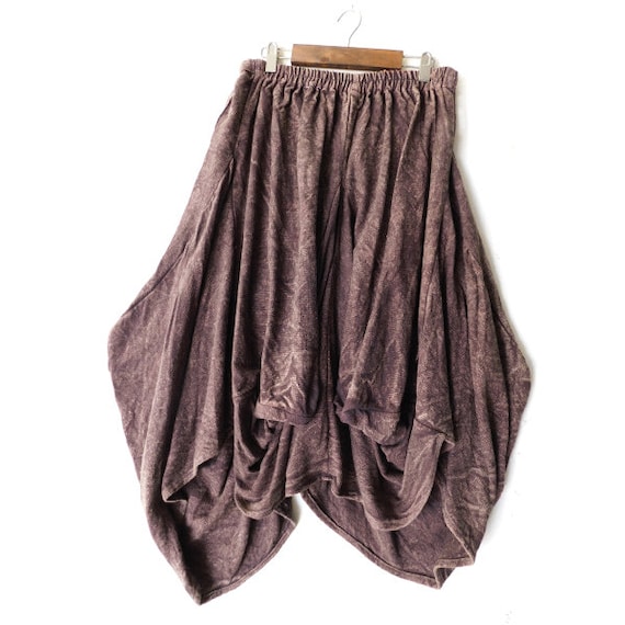 Stone Washed Unusual Sarueru Pants Brown Cotton100/% Boho Peasant Asian Unisex