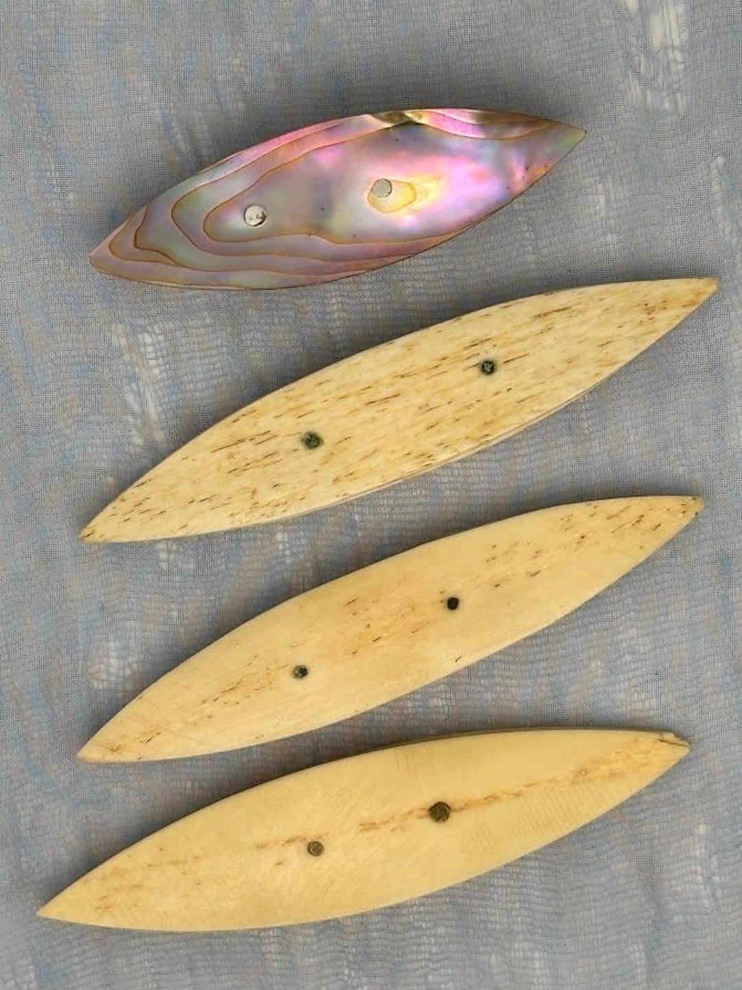 Mother of Pearl & Possible Bone Tatting Shuttle Lot – 4 Vintage ...