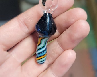 Hand Blown Glass Mushroom Pendant