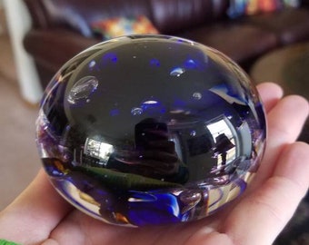 Blues and purple paper weight