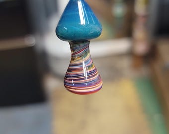 Hand Blown Glass Mushroom Pendant