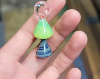 Hand Blown Glass Mushroom Pendant