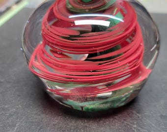 Red and Seafoam green paper weight
