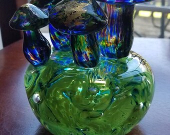 Gold touched mushroom sculpture