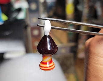 Hand Blown Glass Mushroom Pendant