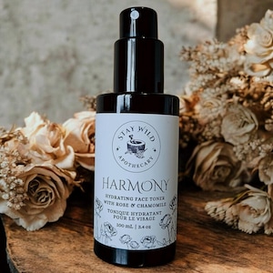 Harmony Face Mist | Hydrating Face Toner | Rose Chamomile Herbal Face Mist | Organic Skincare | All Natural | Vegan | Cruelty Free