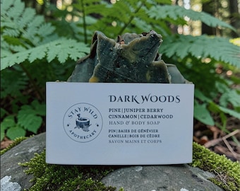 Dark Woods Soap Bar | Pine, Cedarwood & Cinnamon | All Natural | Vegan | Handcrafted in Canada
