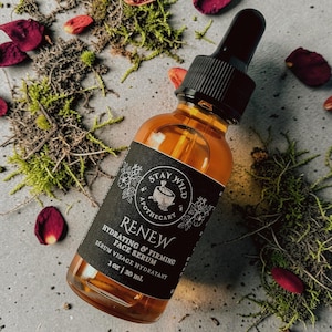Renew Anti-Aging, Hydrating, and Firming Face Serum | Organic Herbal Facial Oil afbeelding 1
