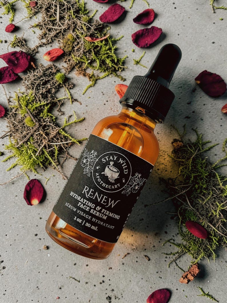 Renew Anti-Aging, Hydrating, and Firming Face Serum | Organic Herbal Facial Oil afbeelding 1