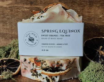 Spring Equinox Soap Bar | Orange and Tea Tree | Vegan Shea Soap | Handmade in Canada | All Natural