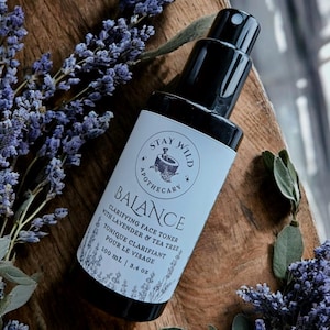 Balance Face Mist | Calming Face Toner | Lavender Sage Herbal Face Mist | Organic Skincare | All Natural | Vegan | Cruelty Free