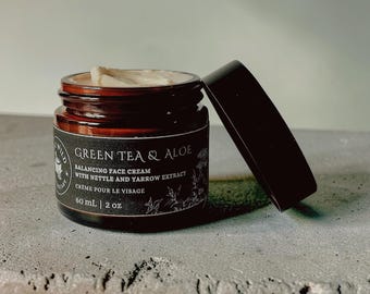 Green Tea & Aloe Face Cream for Oily and Acne Prone Skin | Vegan, Organic Skincare