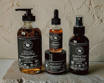 Dry and Mature Skincare Set | 4 Full Sized Products | Organic | All Natural Ingredients | Handmade in Canada