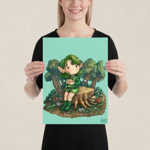 Forest Melody Wall Art – Stampa nostalgica ispirata a Ocarina of Time