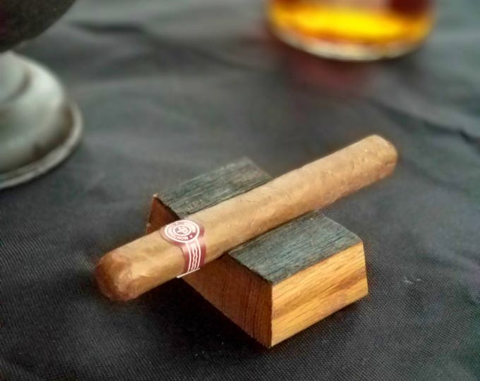 Handcrafted Whiskey Barrel Cigar Rest