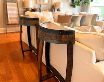 Whiskey / Bourbon Barrel Half Pub Table ~ Handcrafted From A Whiskey / Bourbon Barrel