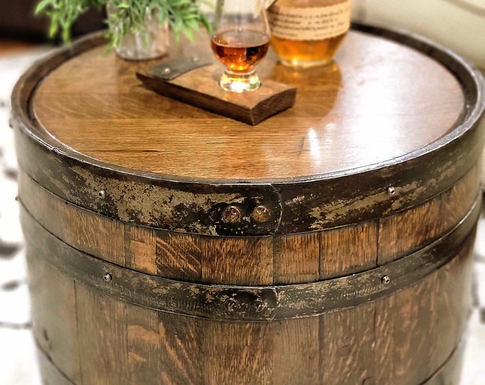 Half Whiskey / Bourbon Barrel Coffee Table ~ Handcrafted From A Reclaimed Whiskey / Bourbon Barrel